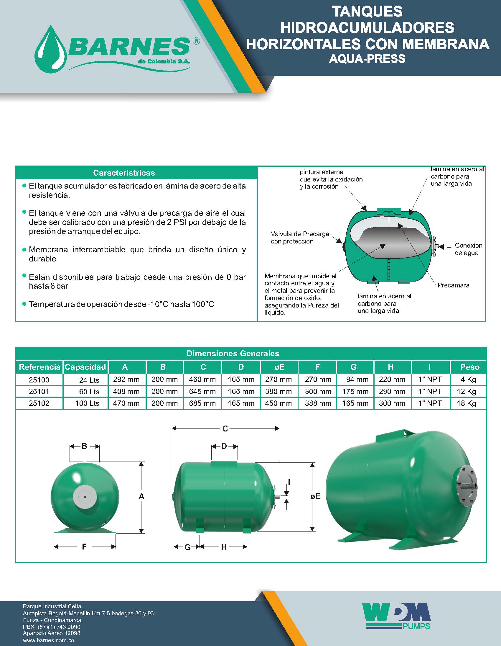 Ficha Tecnica Tanques Aqua Press HorizontalesOK WDM PUMPS BRASIL